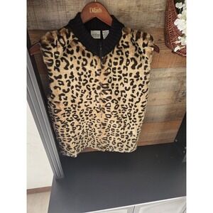 Carolina Colours leopard print faux-fur vest